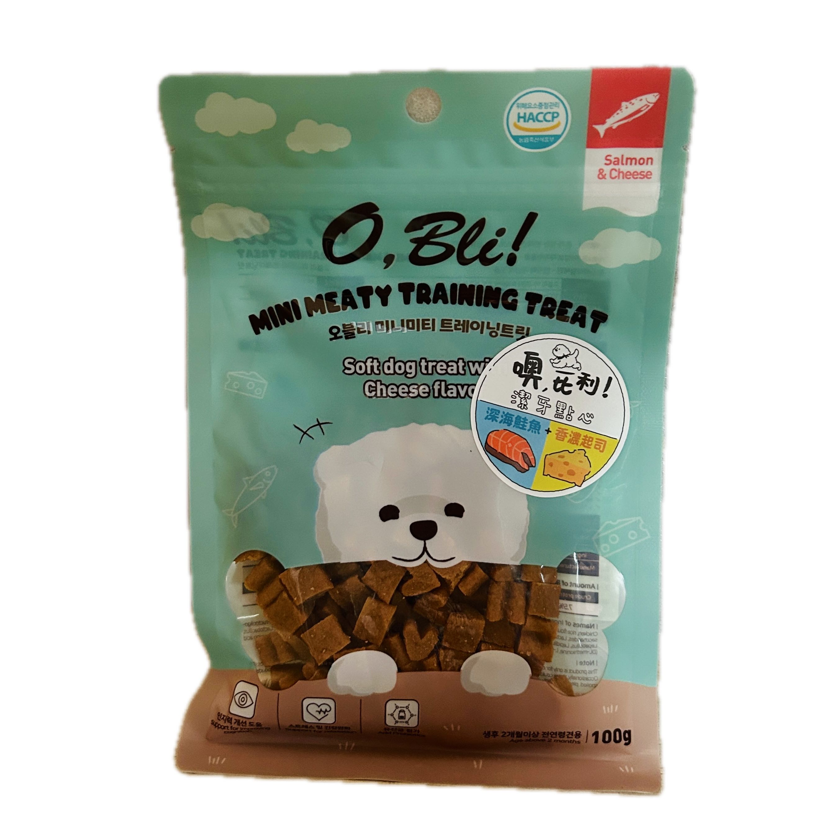 100G噢比利潔牙鮭魚加起司  |商品介紹|寵物食品|帝寶