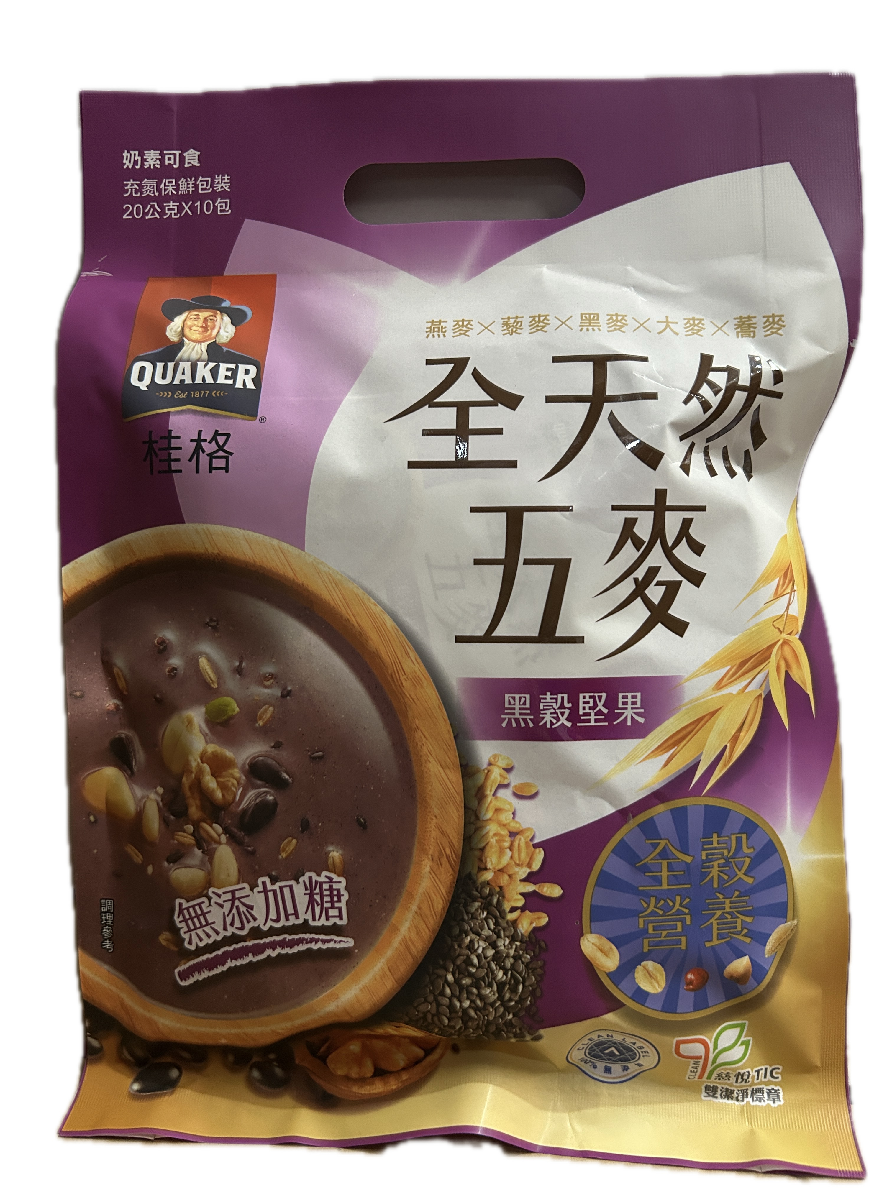 桂格五麥黑穀堅果無添加糖  |商品介紹|酒類&食品|桂格一般